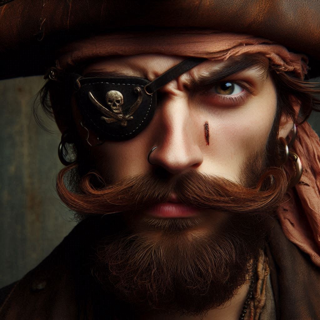Head of a male pirate