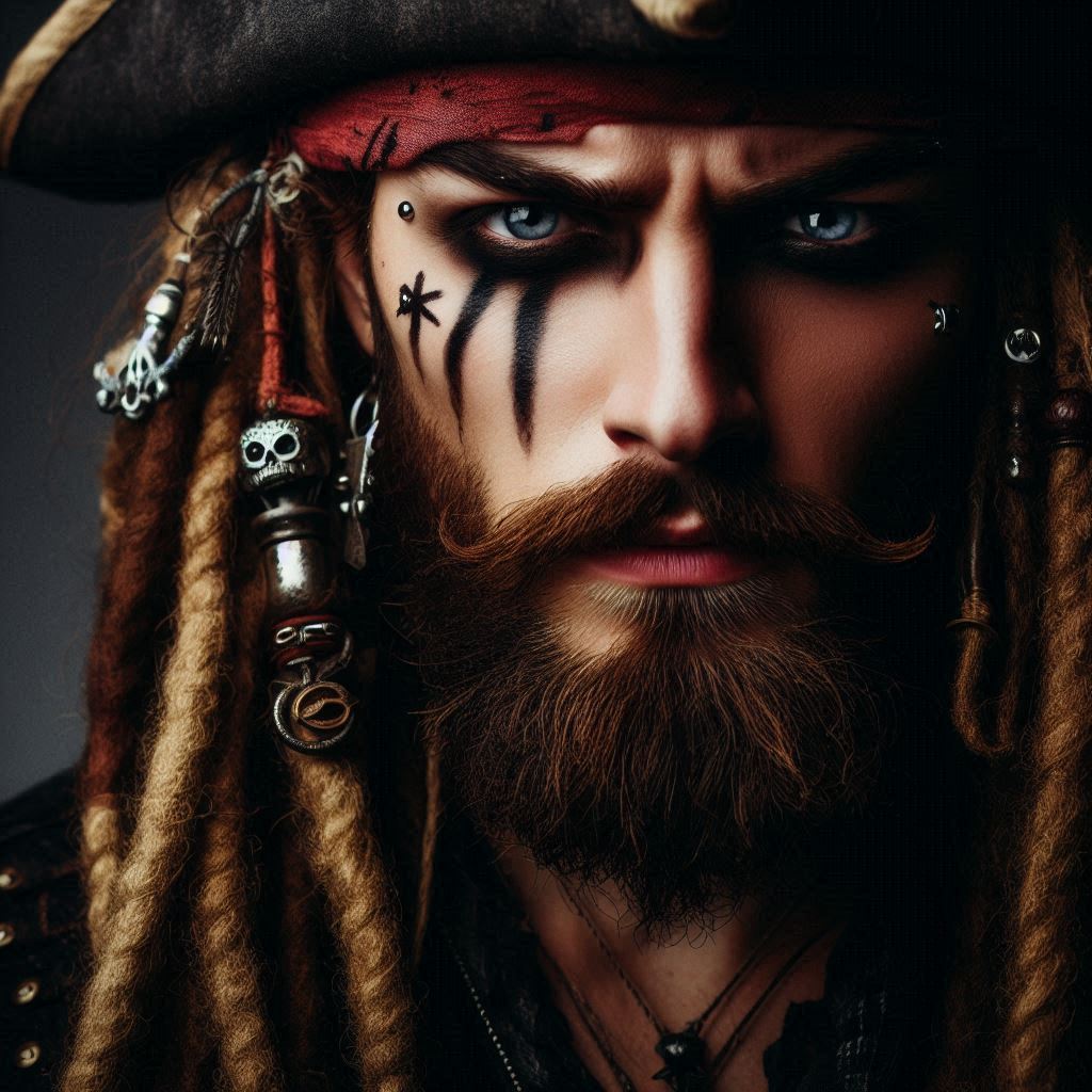 Head of a male pirate